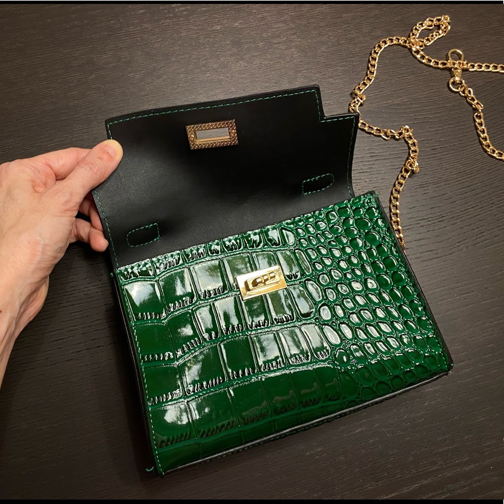 ASOS Green Croc-Embossed Mini Bag - Picture 12 of 16